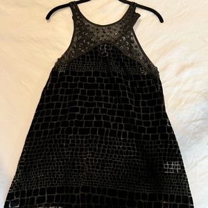 Sam Edelman Black Velvet Patterned Tank Top